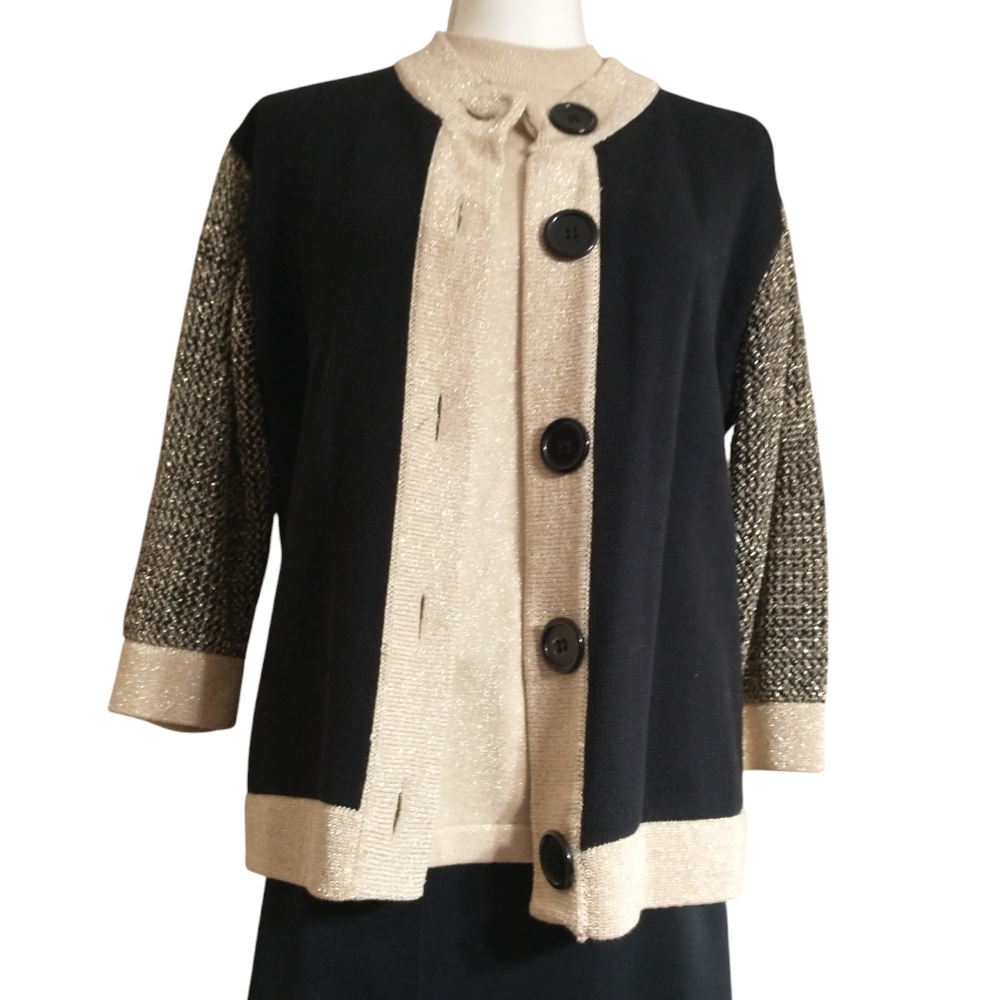 Terazzo Black and Gold Cardigan